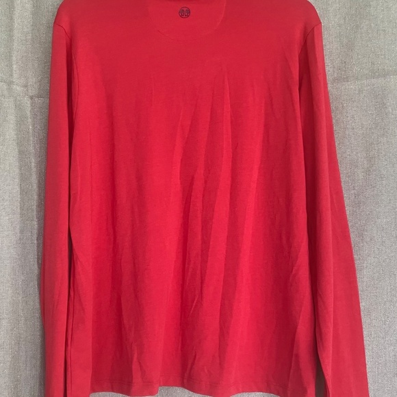 Womens red collar long sleeve soft cotton top. Size large gray for layering. - Picture 6 of 8
